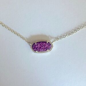 Kendra Scott purple druzy lilac lavender pendant. Like new